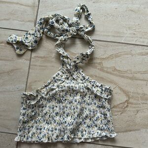 Flower halter crop top